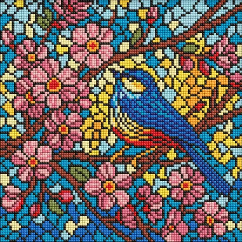 Diamentowa Mozaika - Witraż. Sikorka ©art_selena_ua