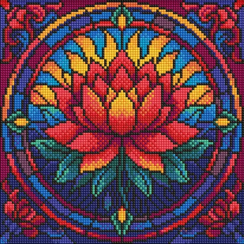 Diamentowa Mozaika - Witraż. Lotos ©art_selena_ua