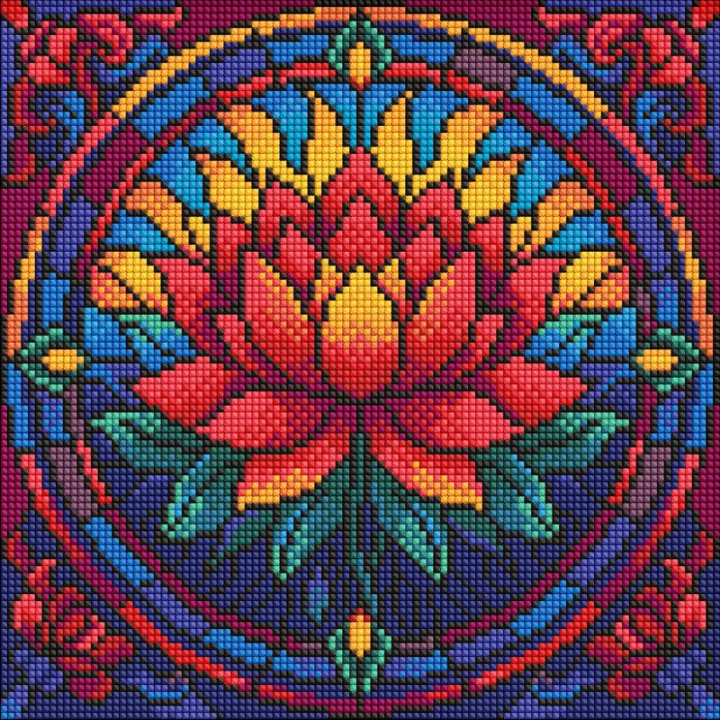 Diamentowa Mozaika - Witraż. Lotos ©art_selena_ua