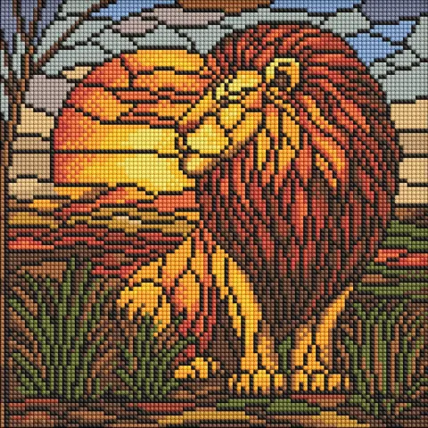 Diamentowa Mozaika - Witraż. Lew ©art_selena_ua