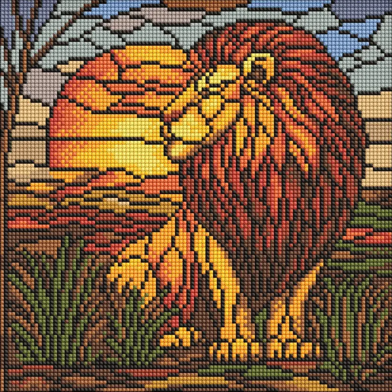 Diamentowa Mozaika - Witraż. Lew ©art_selena_ua