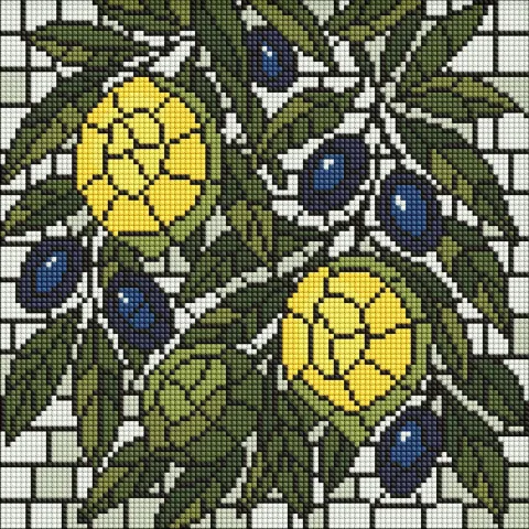 Diamentowa Mozaika - Witraż. Cytryny ©art_selena_ua