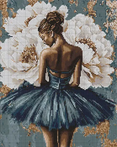 Diamentowa Mozaika - Baletnica z białymi piwoniami ©art_selena_ua