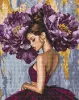 Diamentowa Mozaika - Baletnica z purpurowymi piwoniami ©art_selena_ua