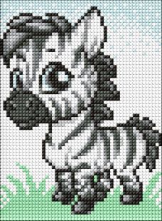 Diamentowa Mozaika bez ramy - Mała zebra ©art_selena_ua