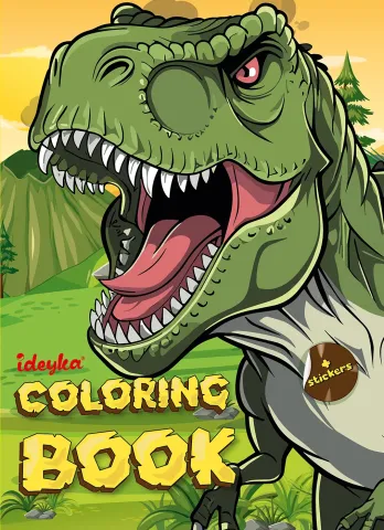 Książka-kolorowanka z naklejkami - Świat drapieżnych dinozaurów