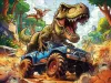Puzzle Tyranozaur na dżipie, 100 elementów ©art_selena_ua