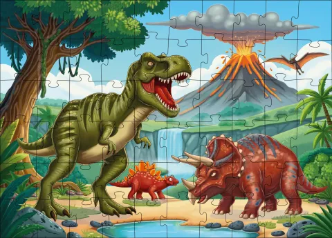 Puzzle Drapieżne Dinozaury, 60 elementów ©art_selena_ua